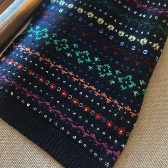 Colorful Patterned Scarf with sequence. - Picture 2 of 5